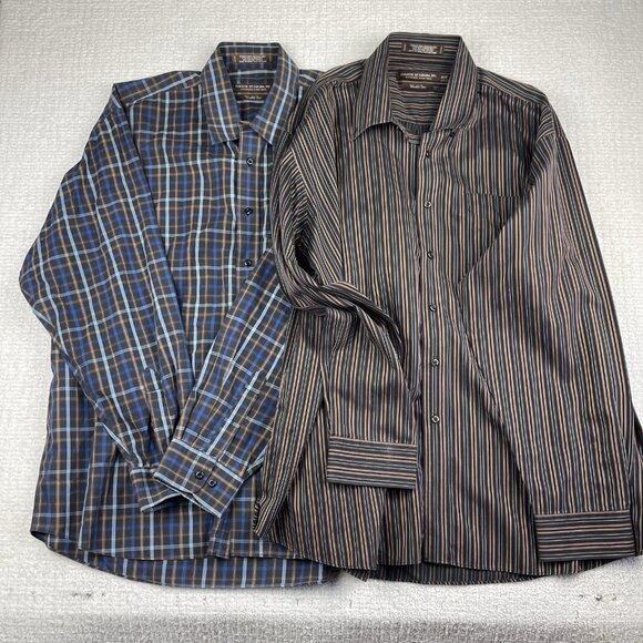 Lot of x2 Forsyth of Canada Dress Shirts Wrinkle Free Lined / Plaid Men Sz 2XL - Picture 2 of 16